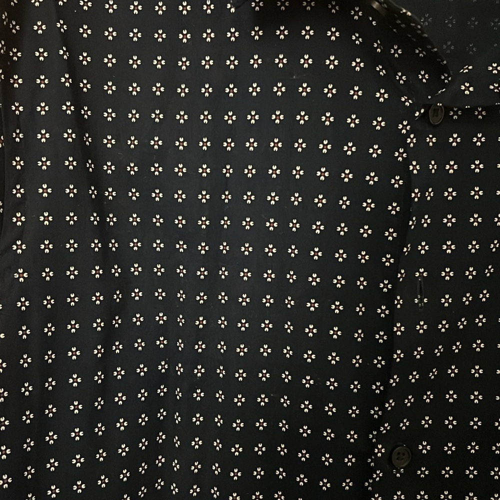 Express Men's Navy Patterned dress Shirt - Picture 3 of 4